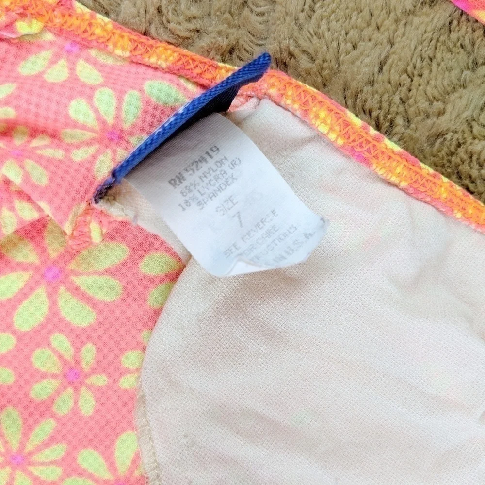 OP Ocean Pacific Orange/Yellow‎ Flower swimsuit